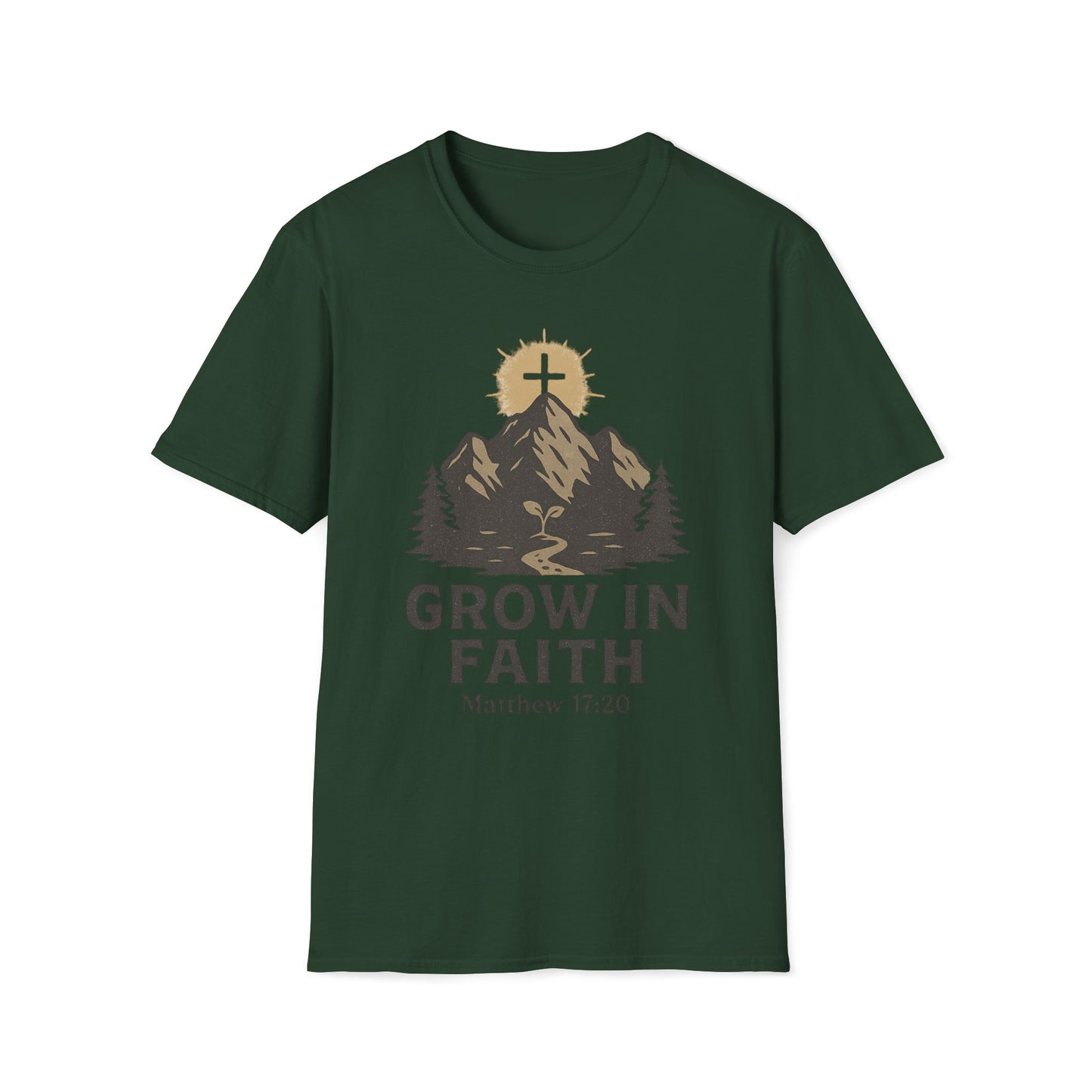 Grow in Faith- Matthew 17:20 Cross on the Mountain T-Shirt