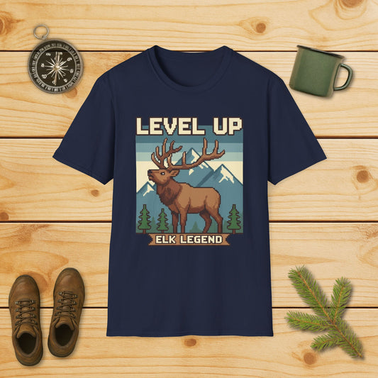 8-Bit Level Up Elk Legend T-Shirt