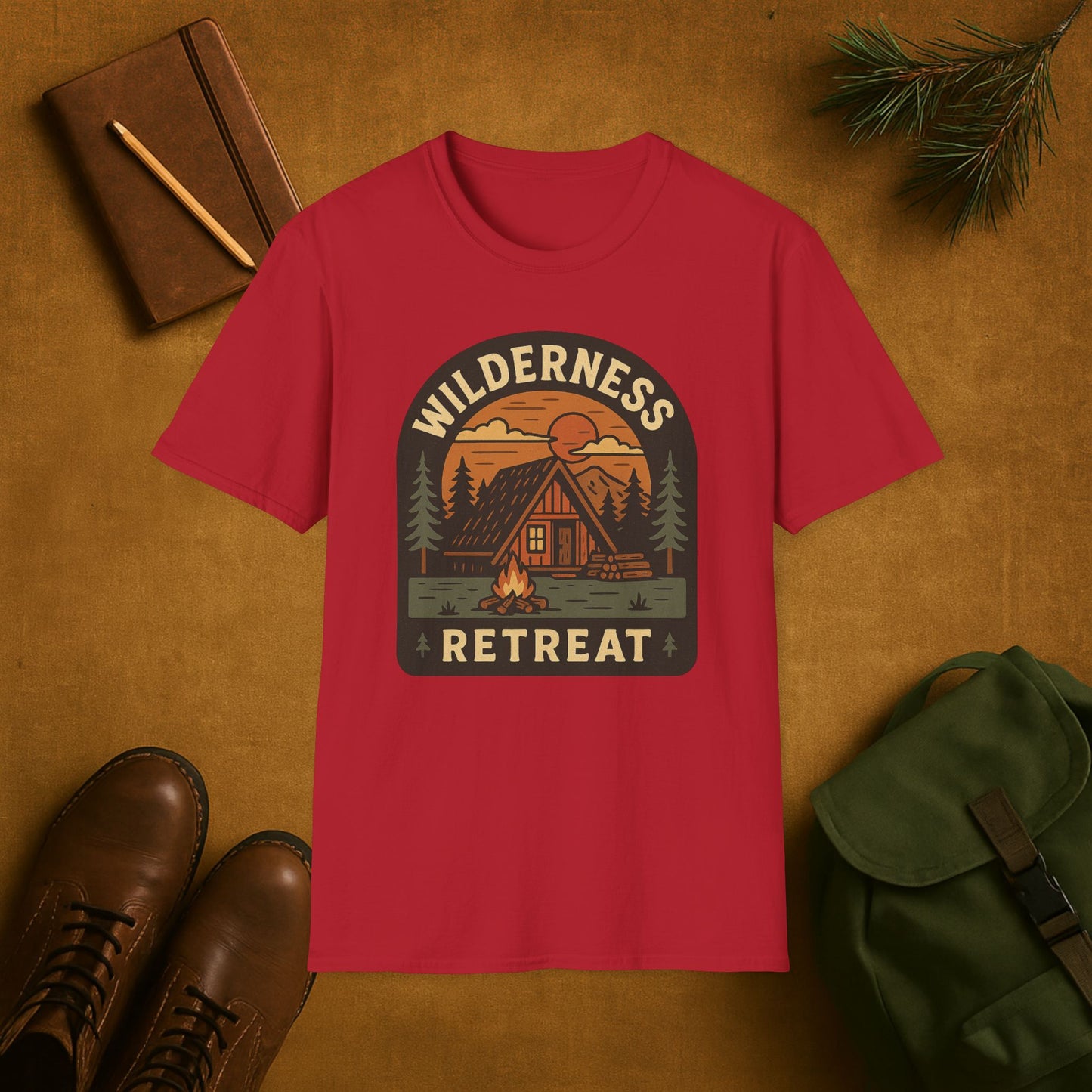 Wilderness Retreat Cabin Camping T-Shirt
