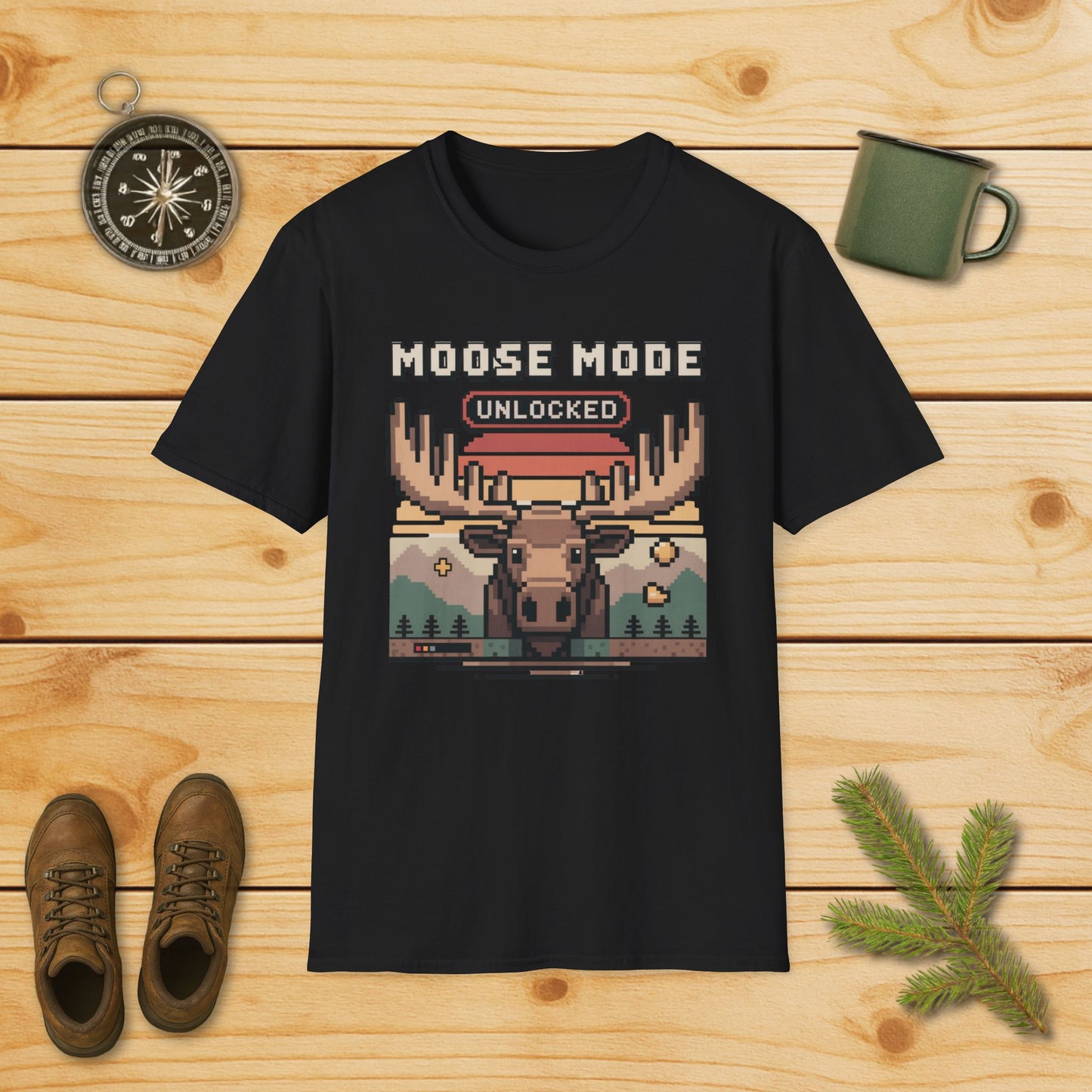 8-Bit Moose Mode Unlocked T-Shirt