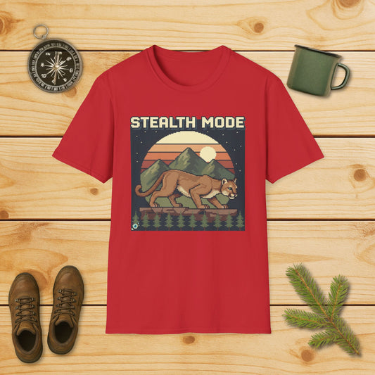 8-Bit Mountain Lion Stealth Mode T-Shirt