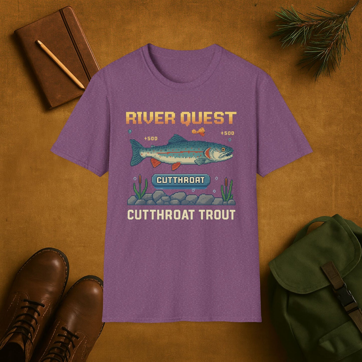 8-Bit Cutthroat Trout River Quest T-Shirt
