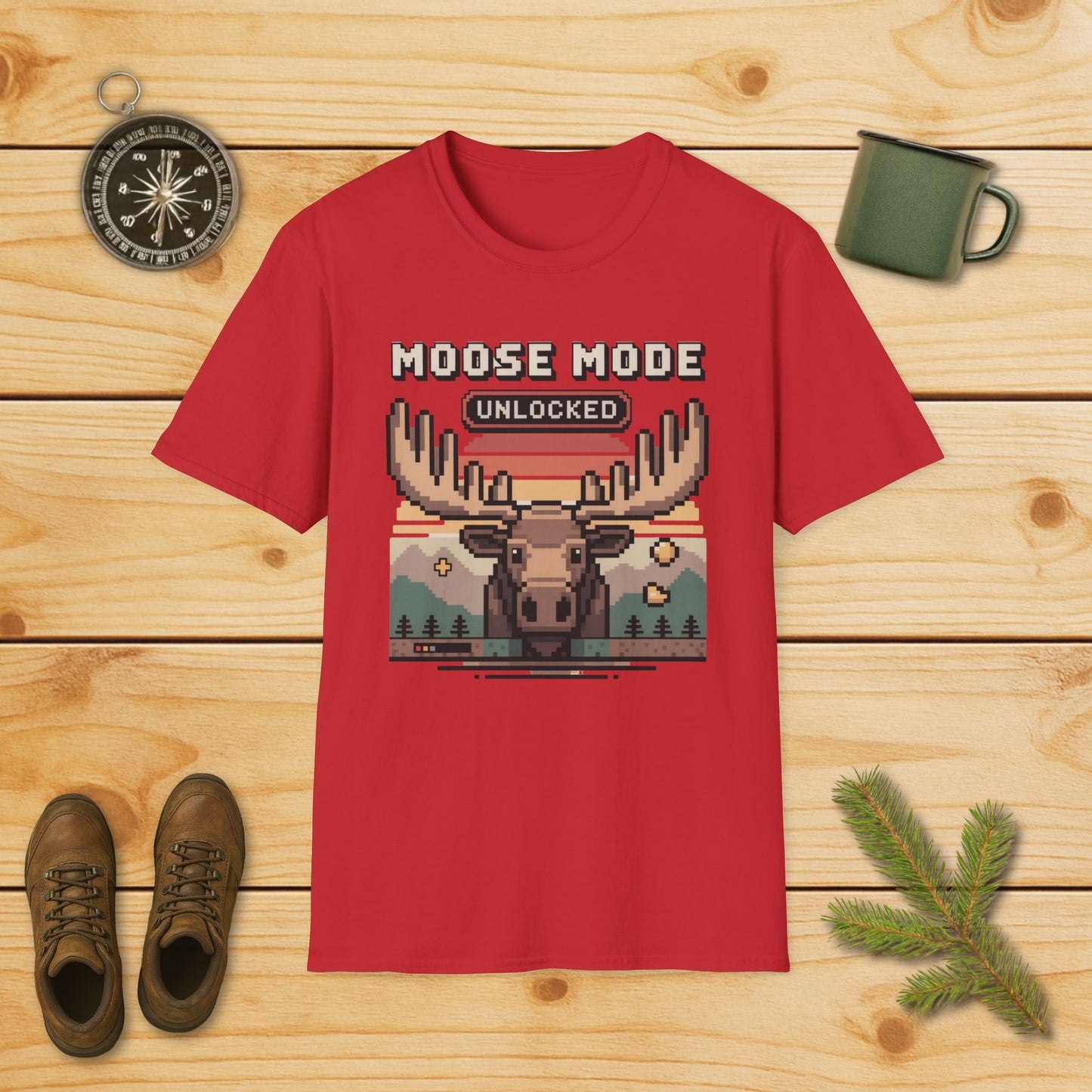 8-Bit Moose Mode Unlocked T-Shirt