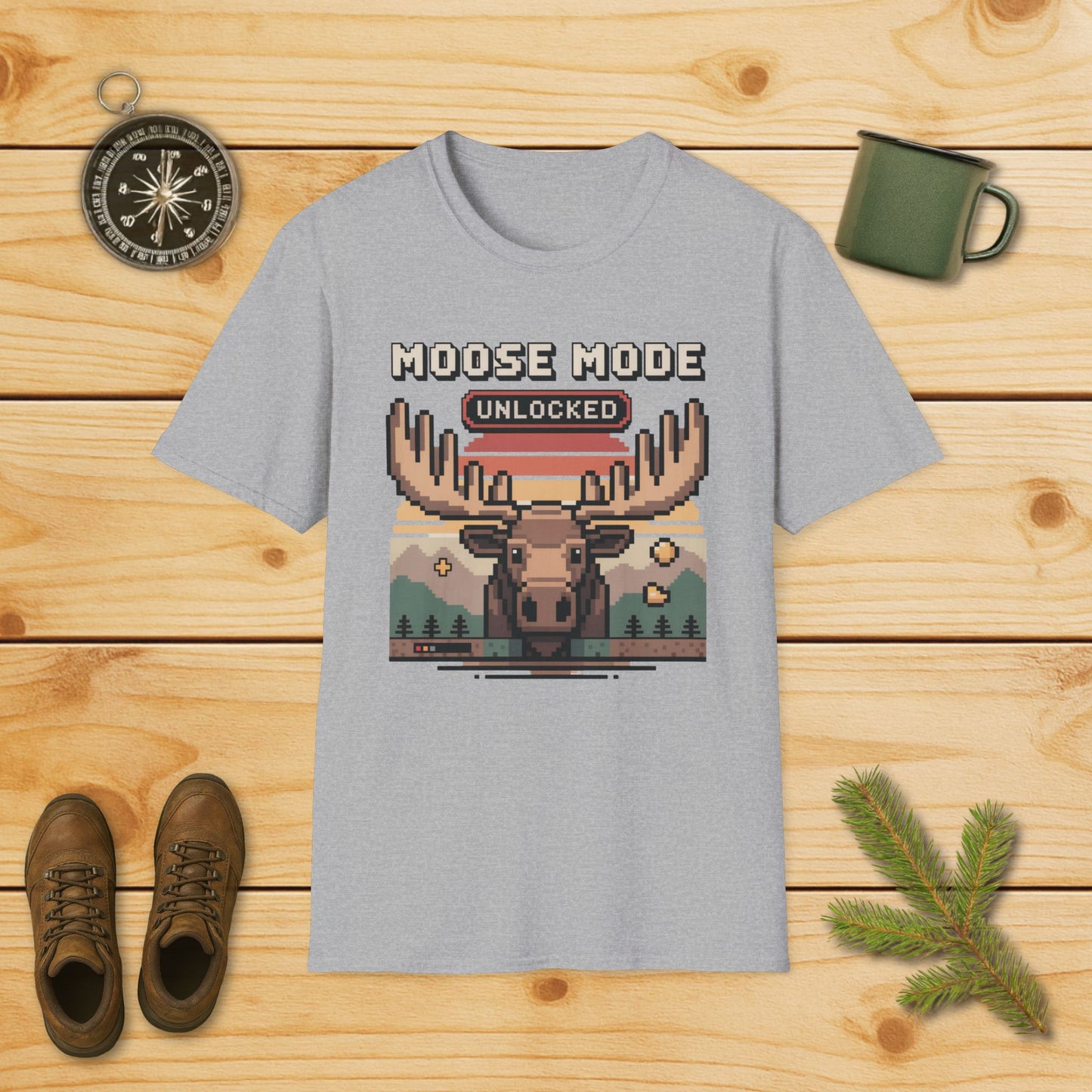 8-Bit Moose Mode Unlocked T-Shirt