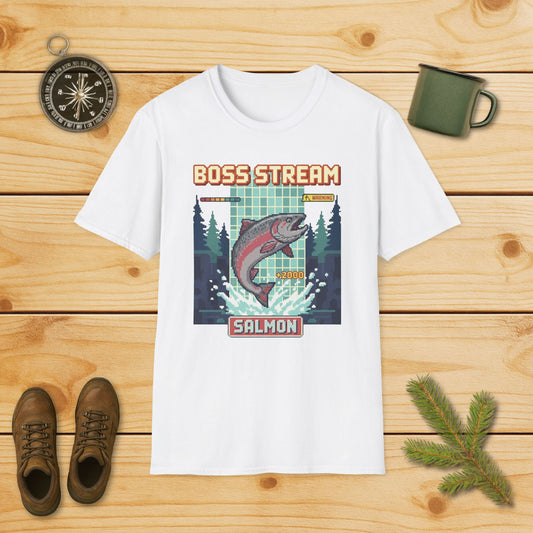 8-Bit Boss Stream Salmon T-Shirt