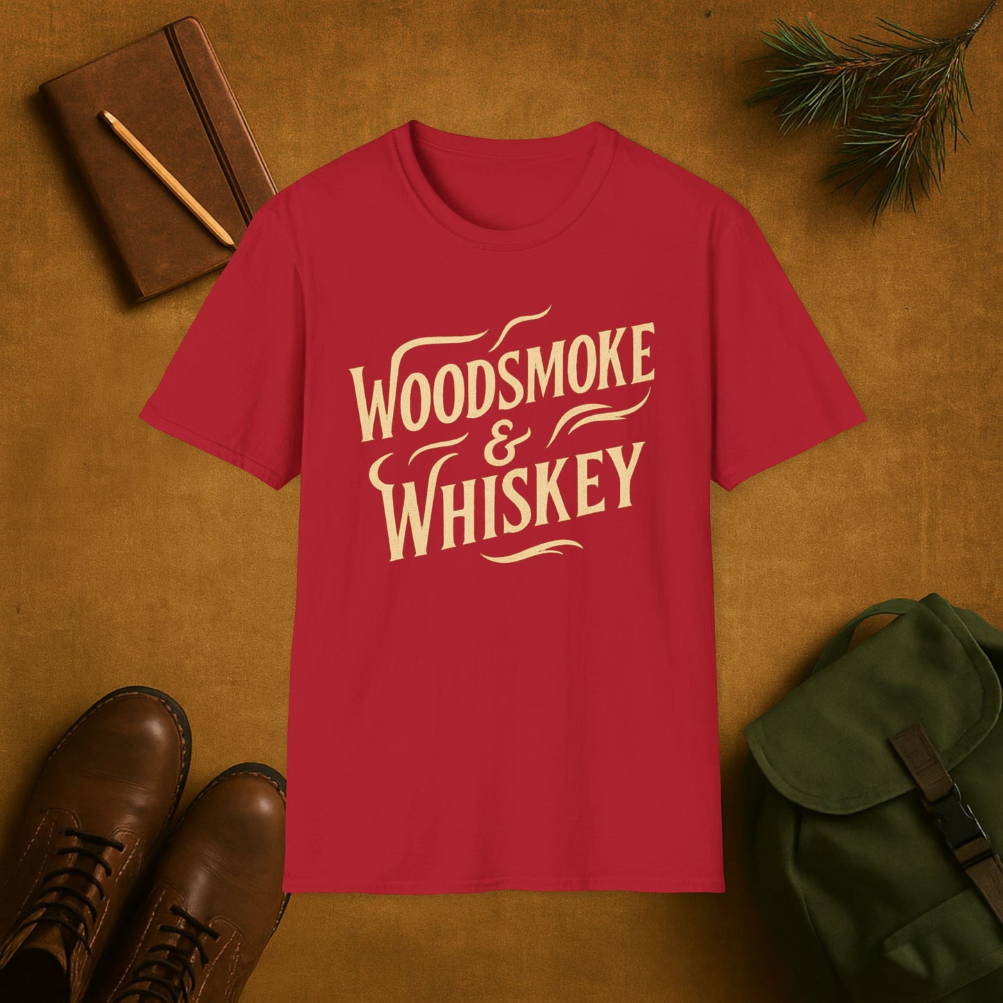 Woodsmoke and Whiskey Camping T-Shirt