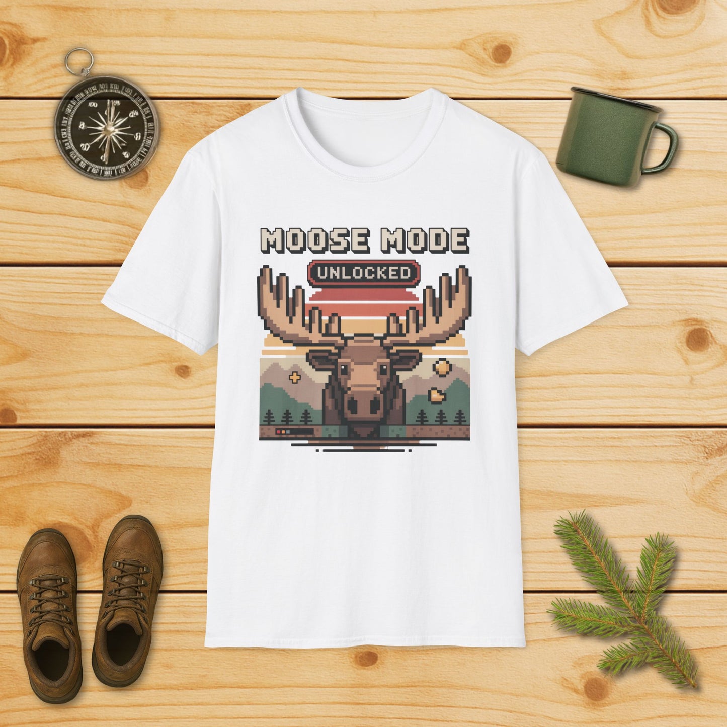 8-Bit Moose Mode Unlocked T-Shirt