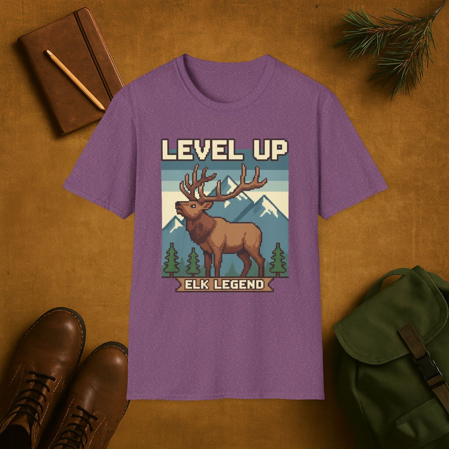 8-Bit Level Up Elk Legend T-Shirt