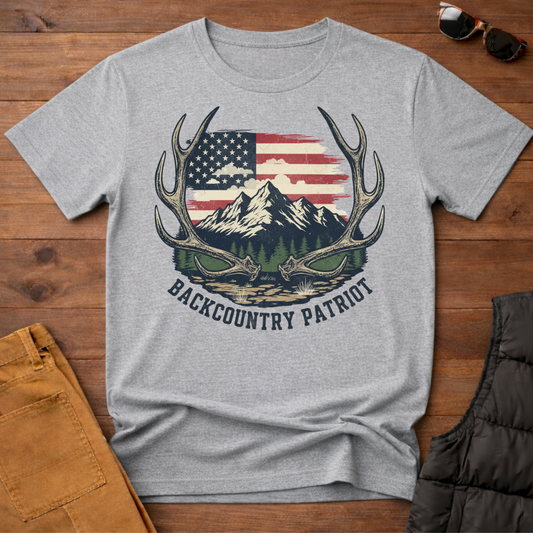 Back Country Patriot-Vintage Elk Antler American T-Shirt