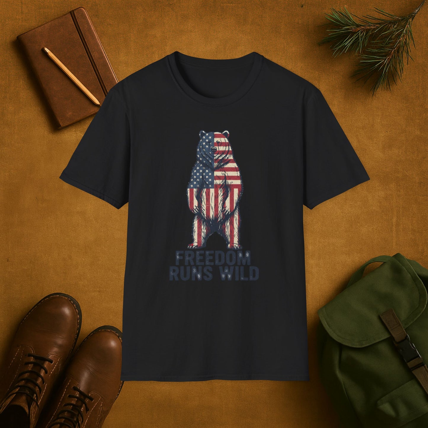 Patriotic Bear Freedom Runs Wild T-Shirt