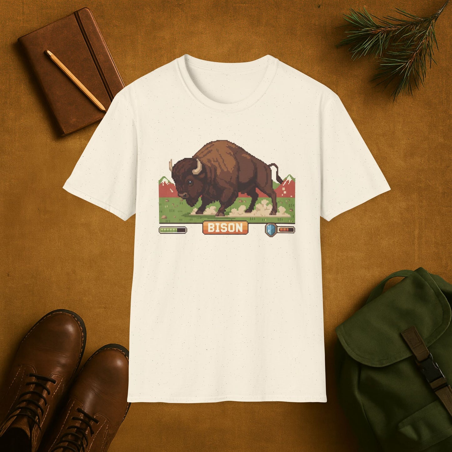 8-Bit Plains Guardian Bison T-Shirt