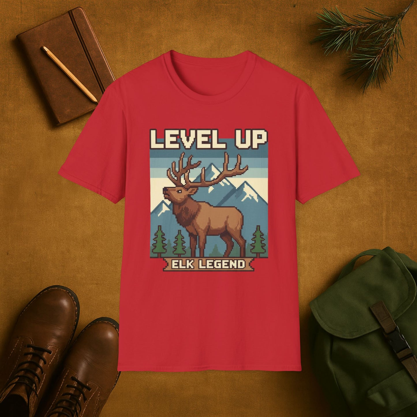 8-Bit Level Up Elk Legend T-Shirt