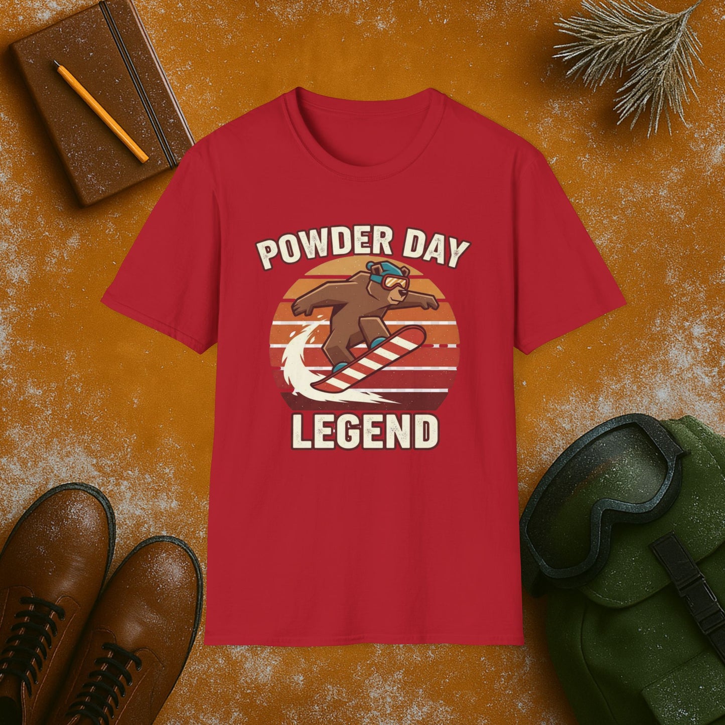 Powder Day Legend Grizzly Bear T-Shirt