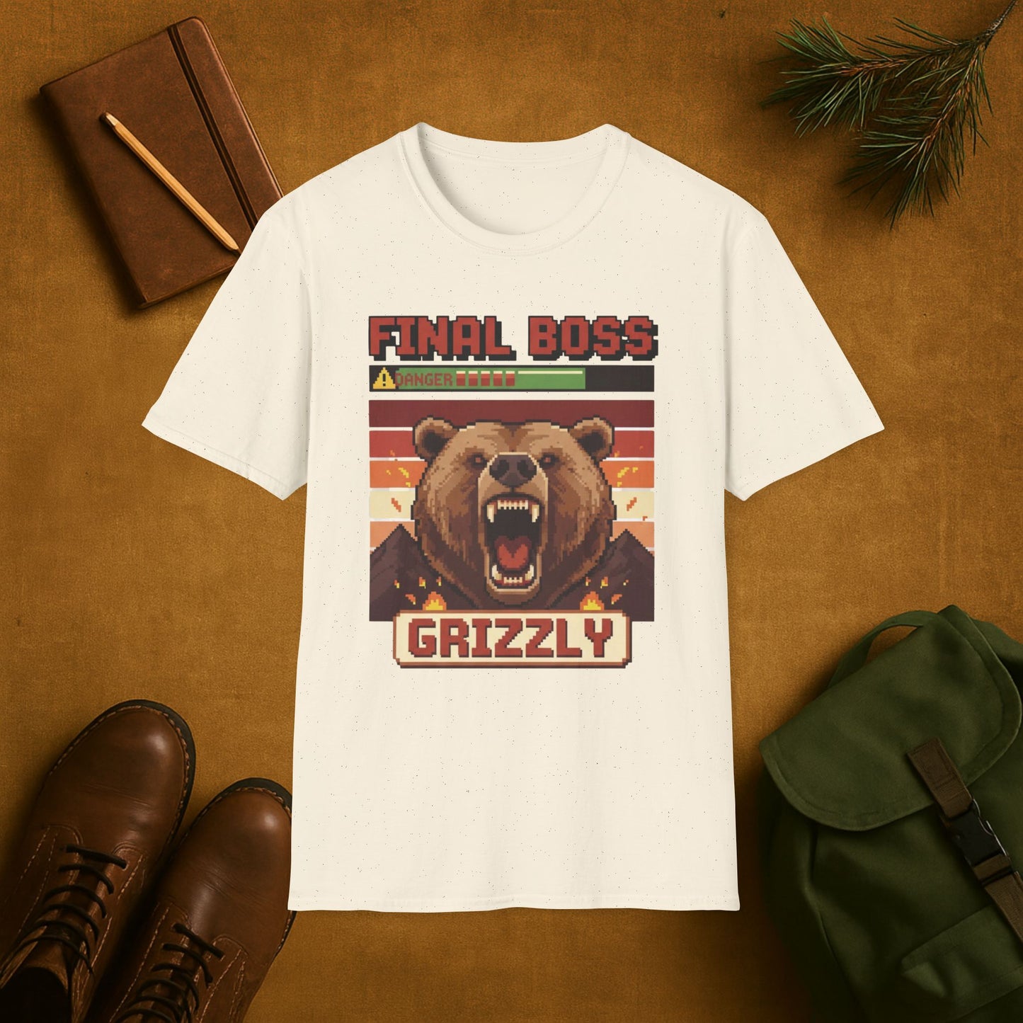 8-Bit Final Boss Grizzly T-Shirt
