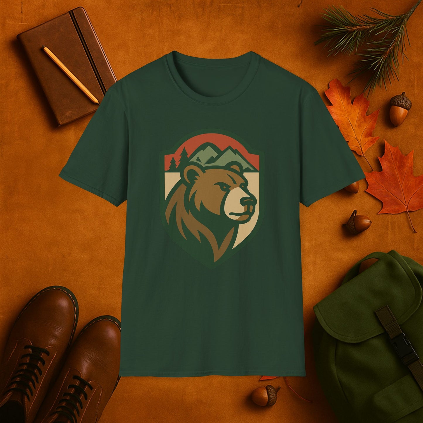 Grizzly Bear Fall Badge T-Shirt