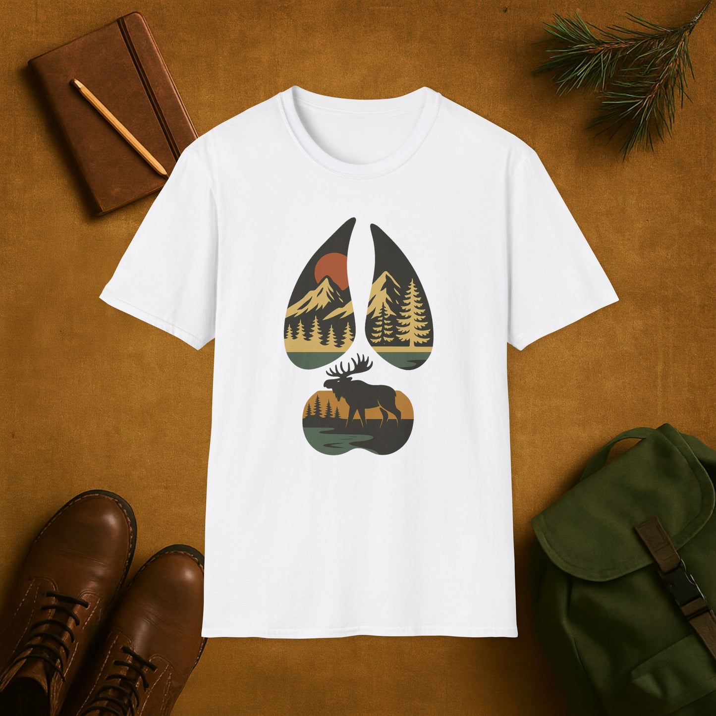 Moose Scene Hoof Print T-Shirt