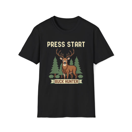 8-Bit Press Start Buck Hunter T-Shirt
