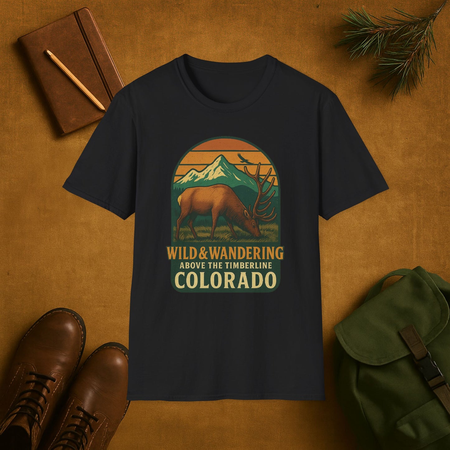 Colorado Elk T-Shirt | Wild & Wandering Above the Timberline Mountain Tee