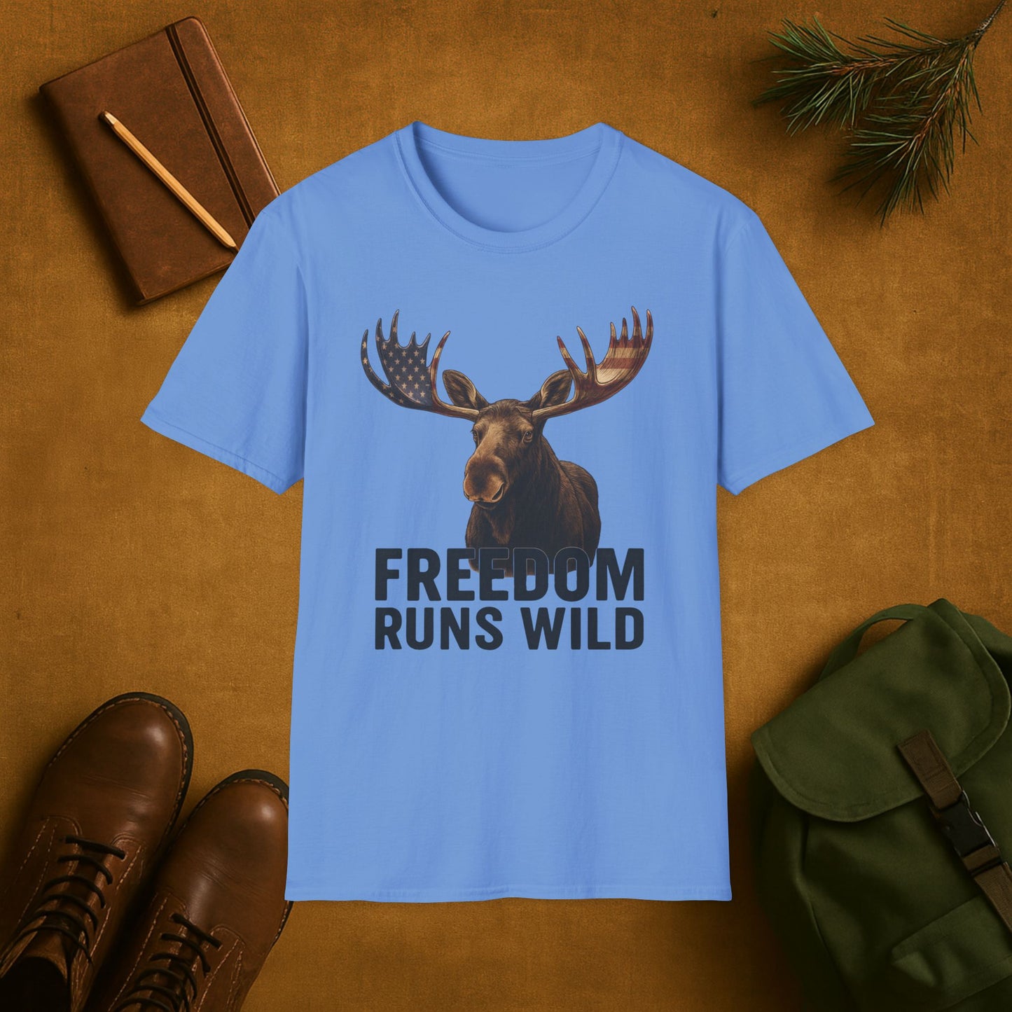 Patriotic Moose Freedom Runs Wild T-Shirt