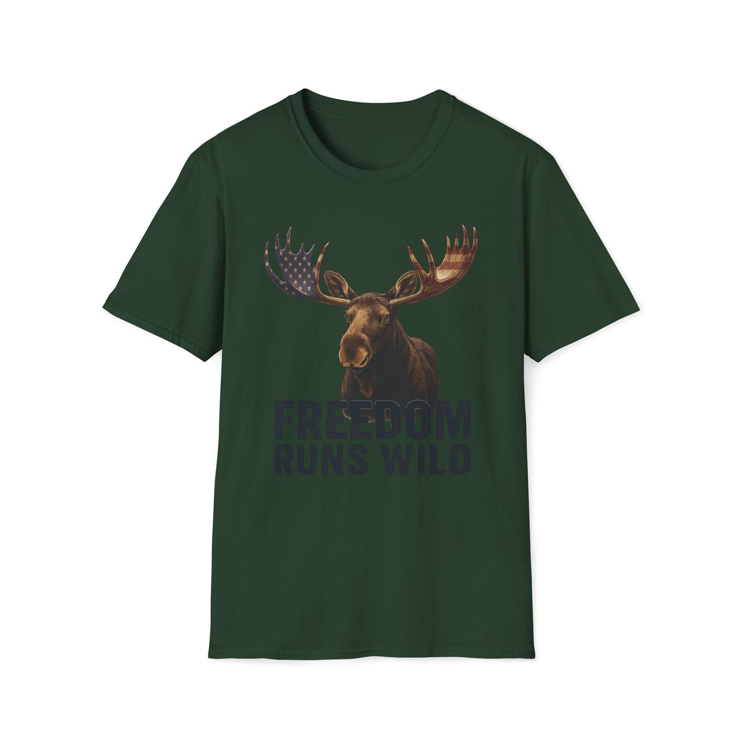Patriotic Moose Freedom Runs Wild T-Shirt