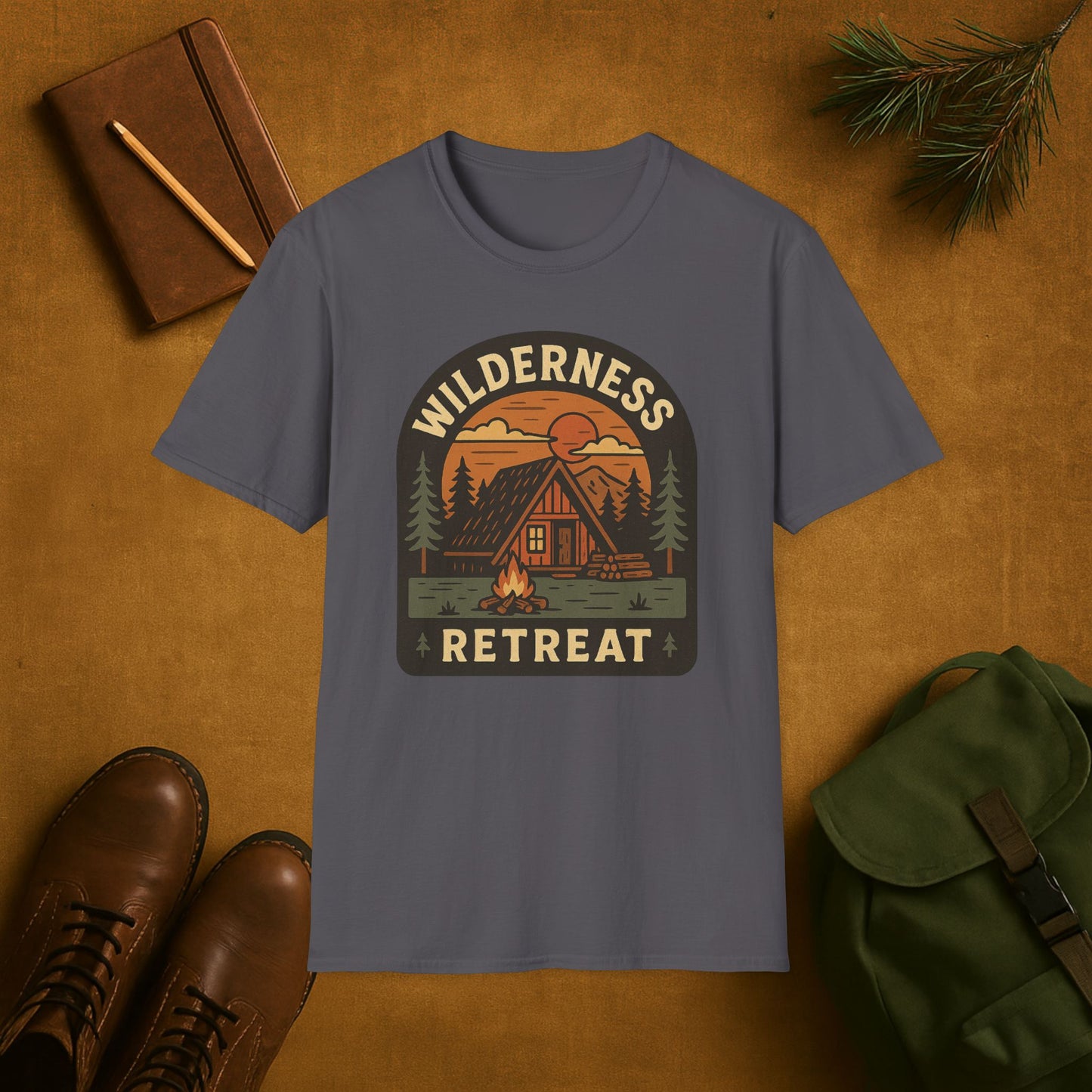 Wilderness Retreat Cabin Camping T-Shirt