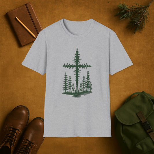 Forest Cross T-Shirt | Christian Outdoors Nature Faith Tee