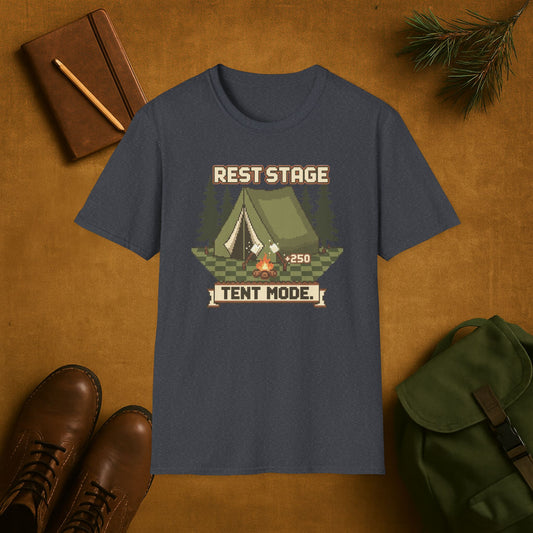 8-Bit-Rest Stage Tent Mode T-Shirt