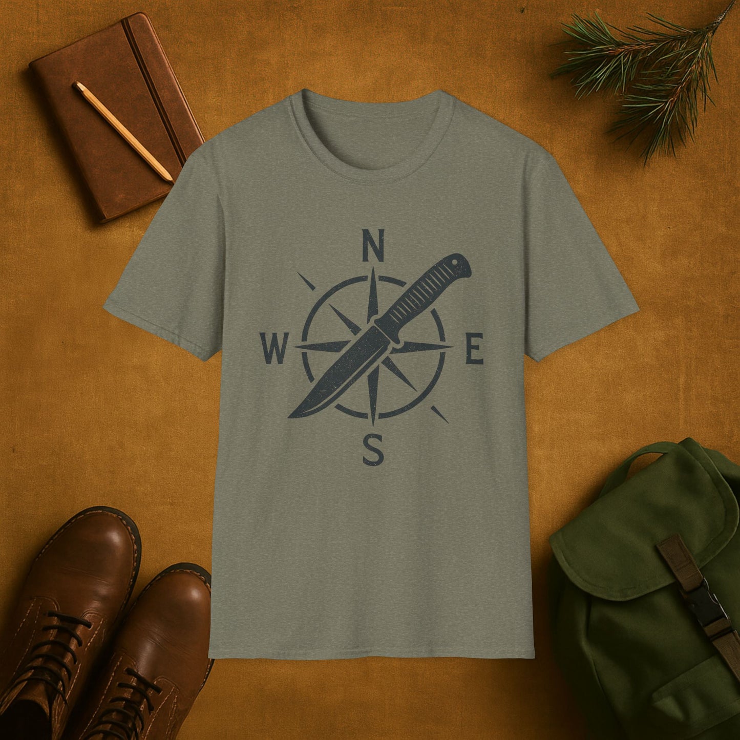 Compass and Knife Survival T-Shirt