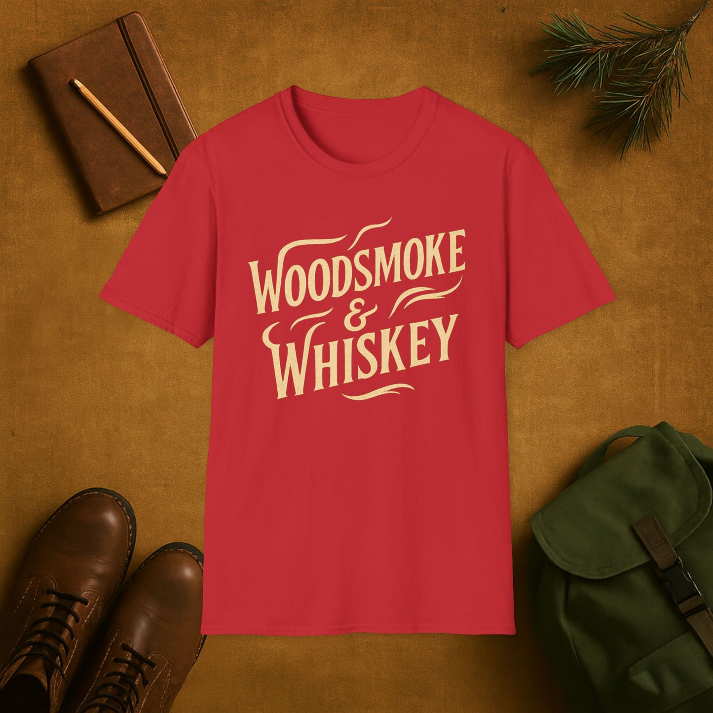 Woodsmoke and Whiskey Camping T-Shirt