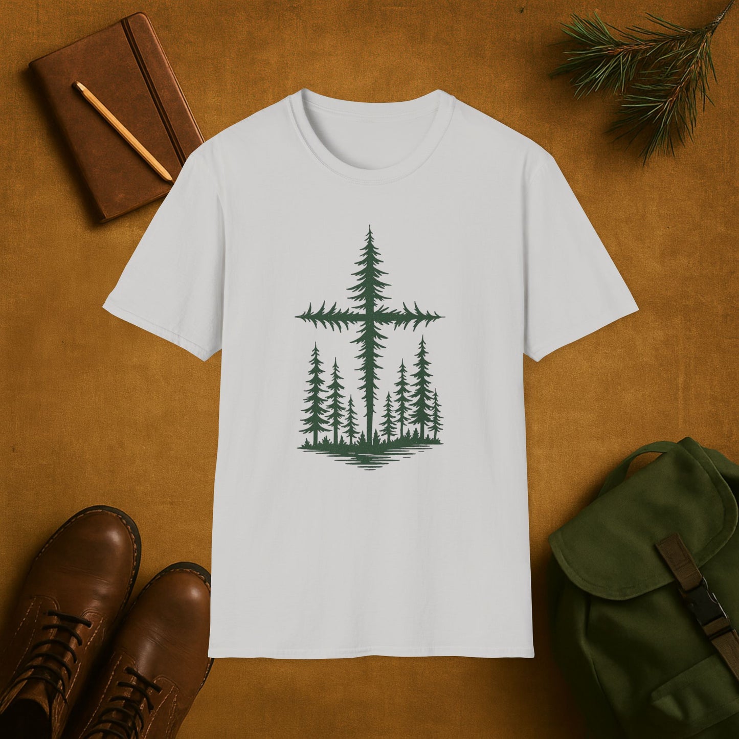Forest Cross T-Shirt | Christian Outdoors Nature Faith Tee