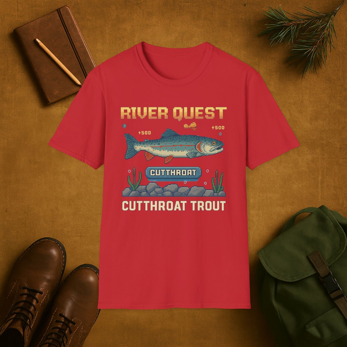 8-Bit Cutthroat Trout River Quest T-Shirt