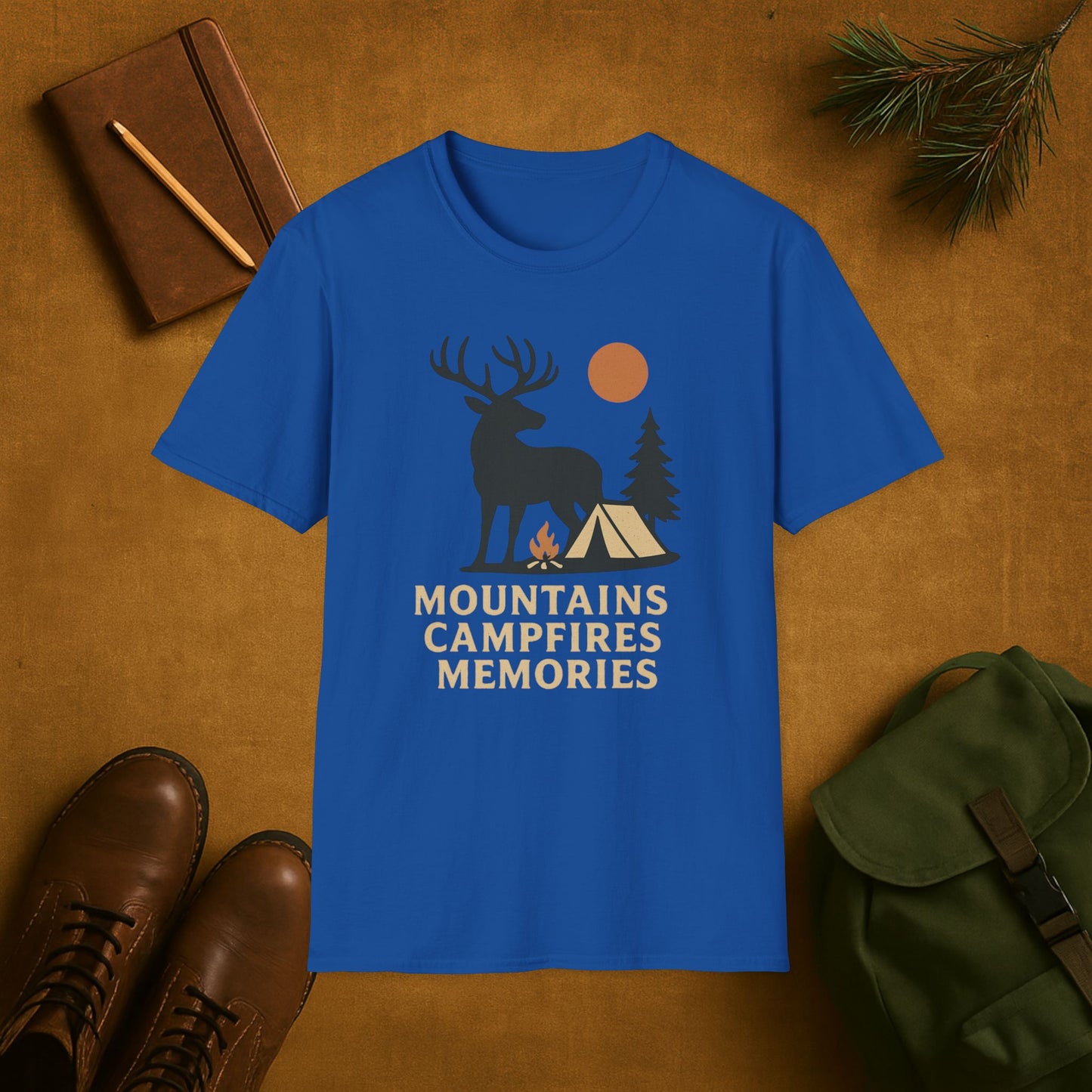 Mountains Campfires Memories Elk T-Shirt