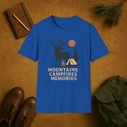 Mountains Campfires Memories Elk T-Shirt