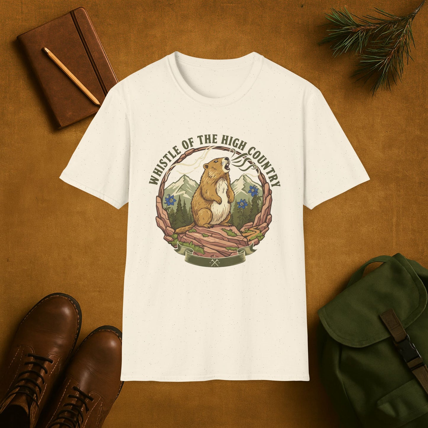 Whistle of the High Country- Yellow Bellied Marmot T-Shirt