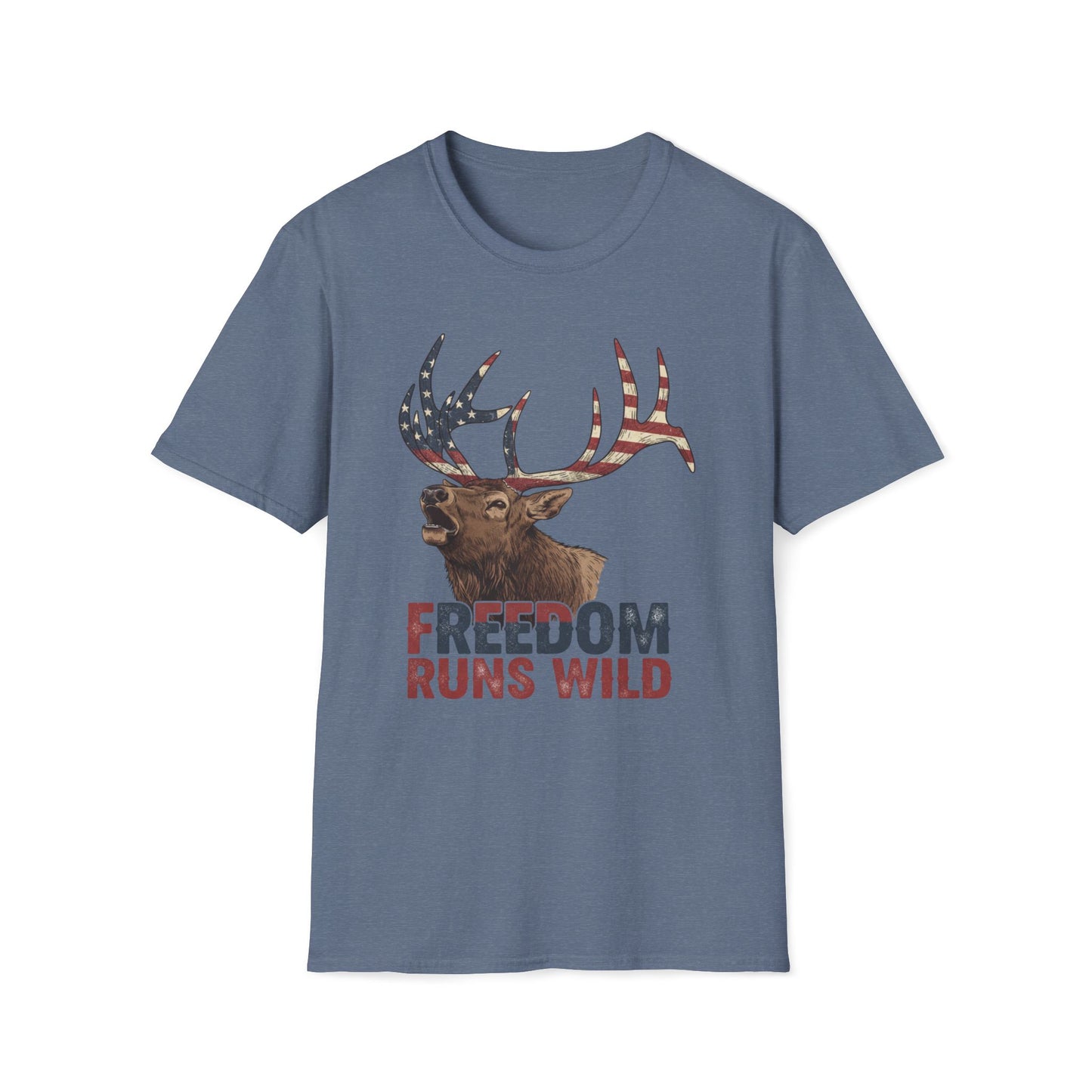 Patriotic Elk Freedom Runs Wild T-Shirt