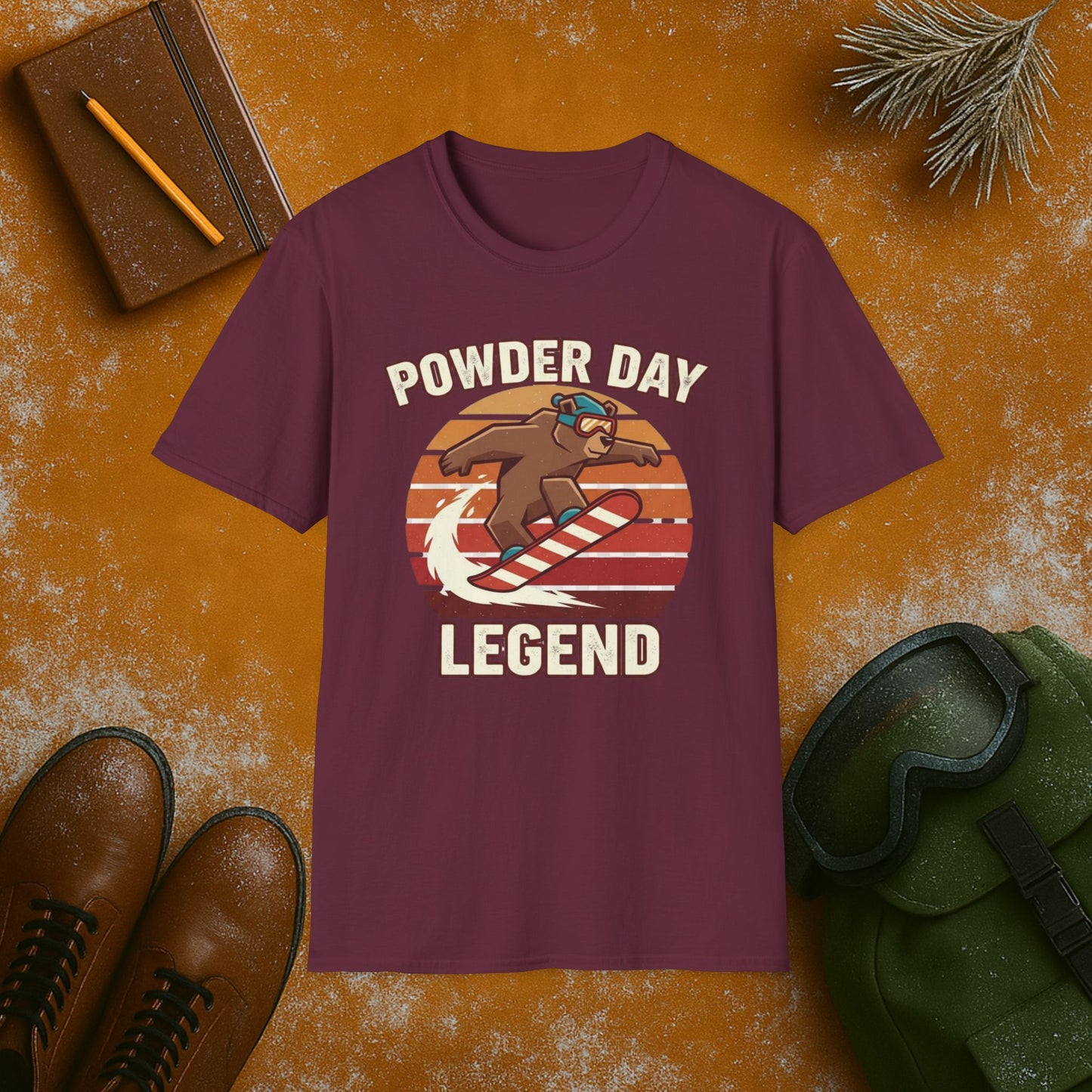 Powder Day Legend Grizzly Bear T-Shirt