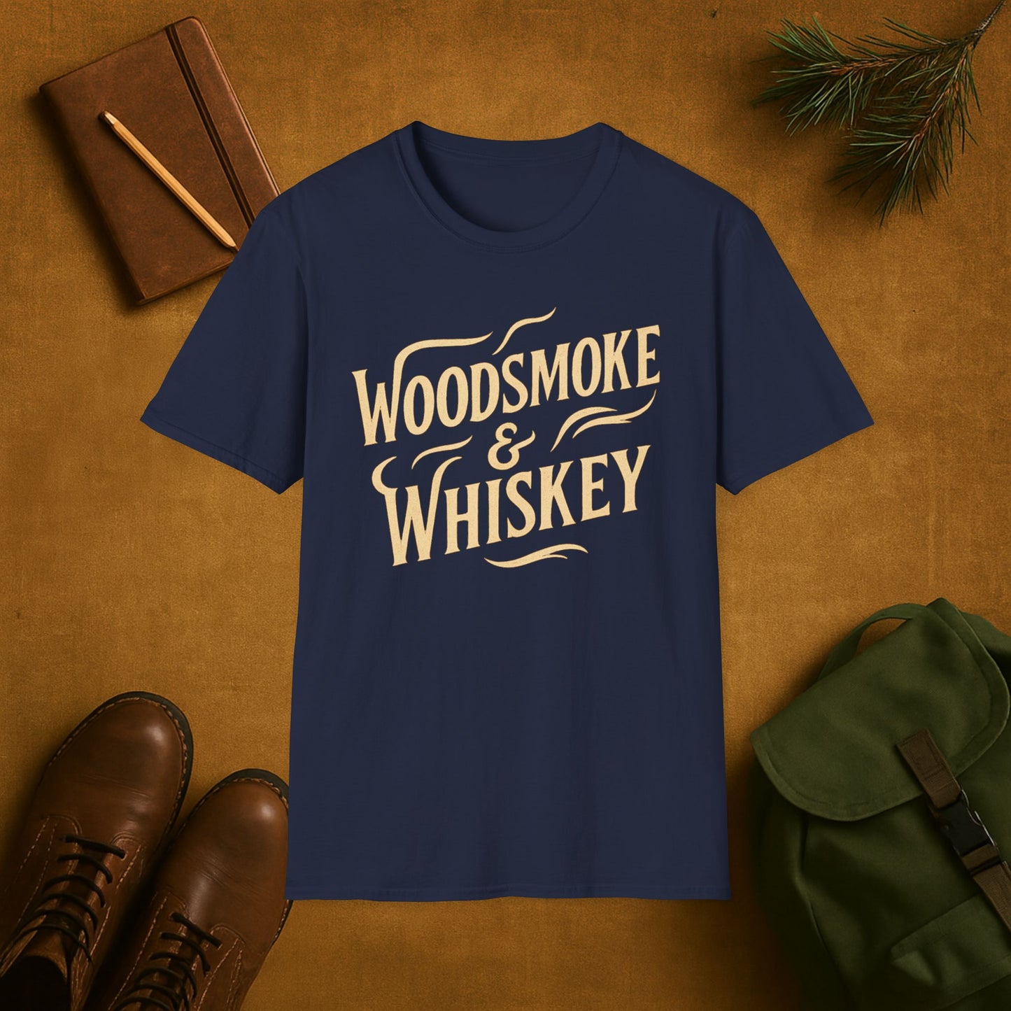 Woodsmoke and Whiskey Camping T-Shirt