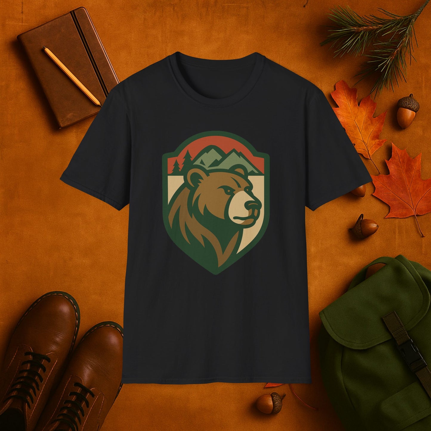 Grizzly Bear Fall Badge T-Shirt
