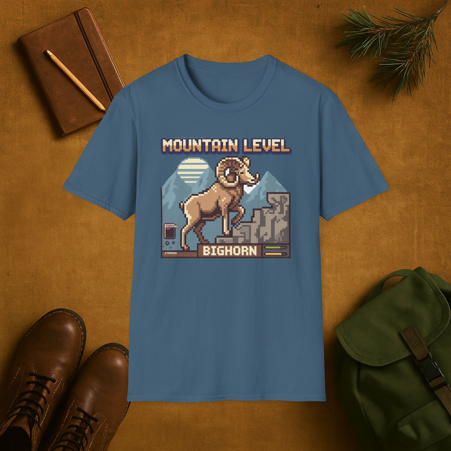 8-Bit Bighorn Mountain Level T-Shirt