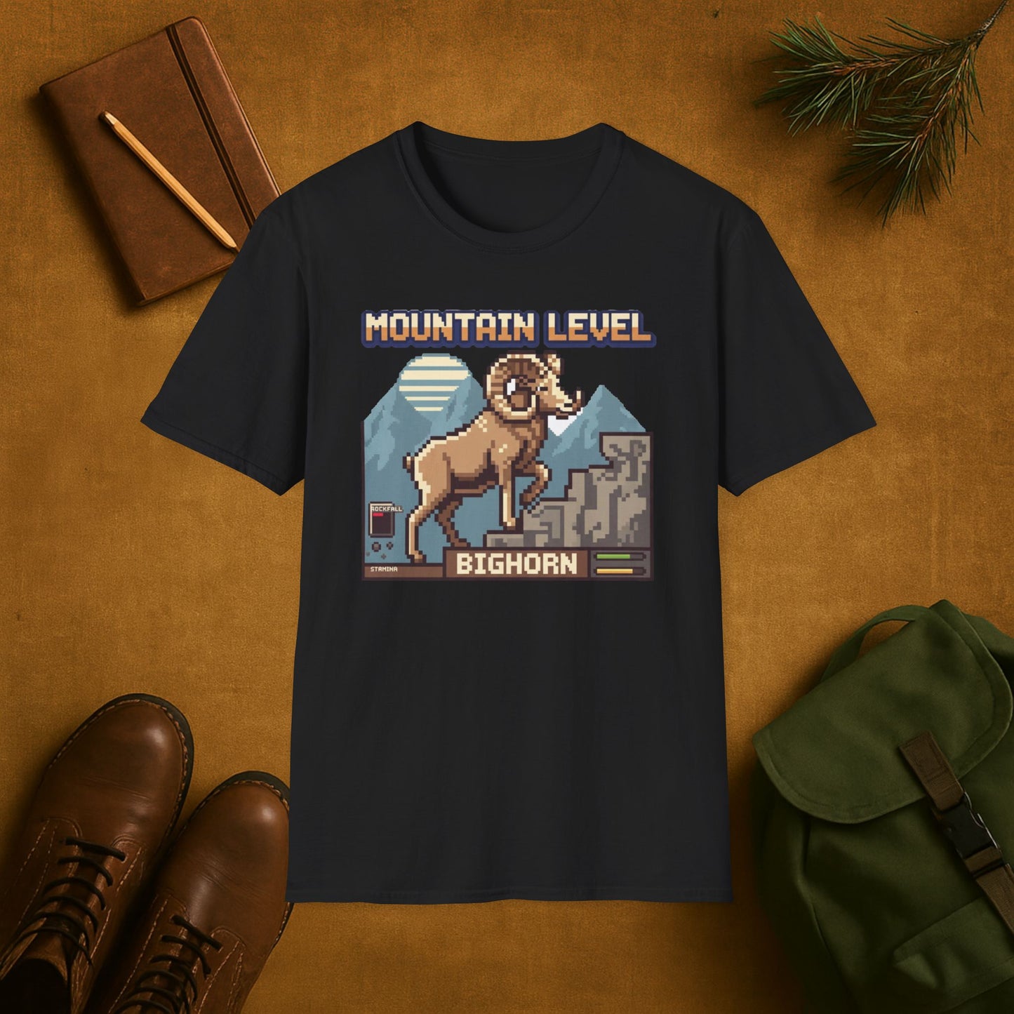 8-Bit Bighorn Mountain Level T-Shirt