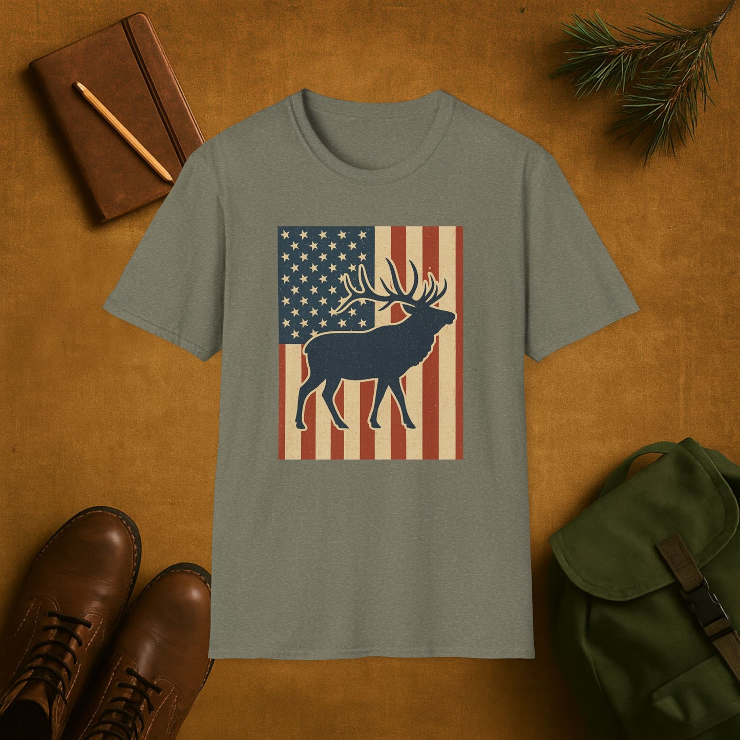 Old Glory Elk T-Shirt
