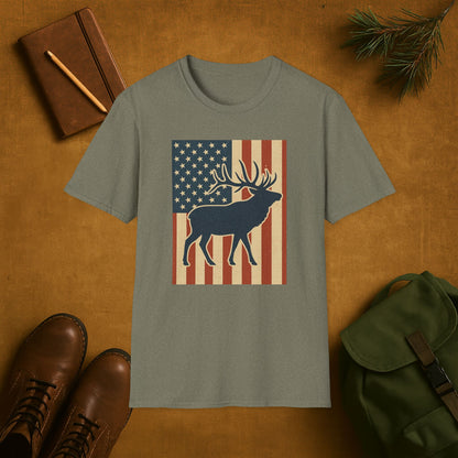 Old Glory Elk T-Shirt