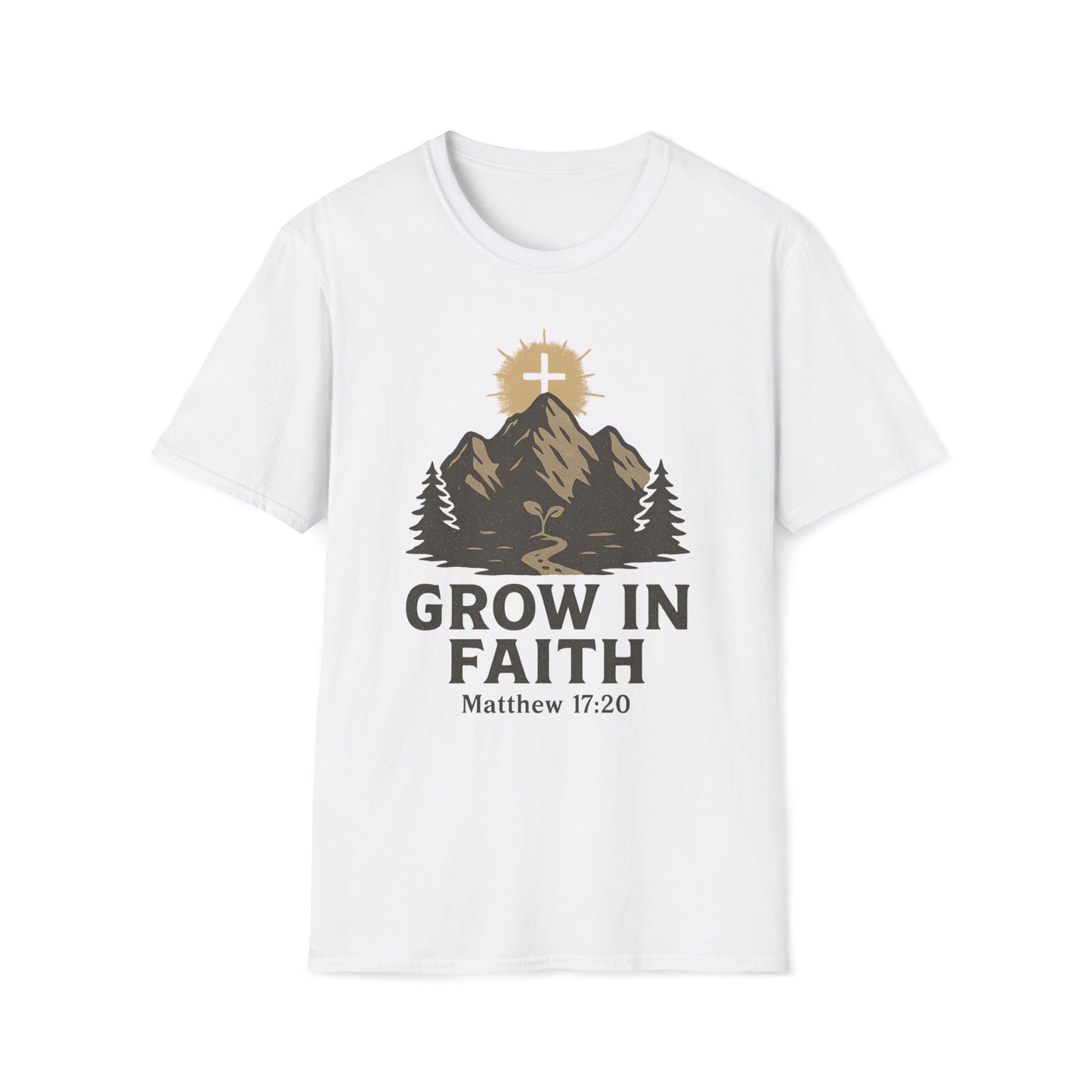 Grow in Faith- Matthew 17:20 Cross on the Mountain T-Shirt