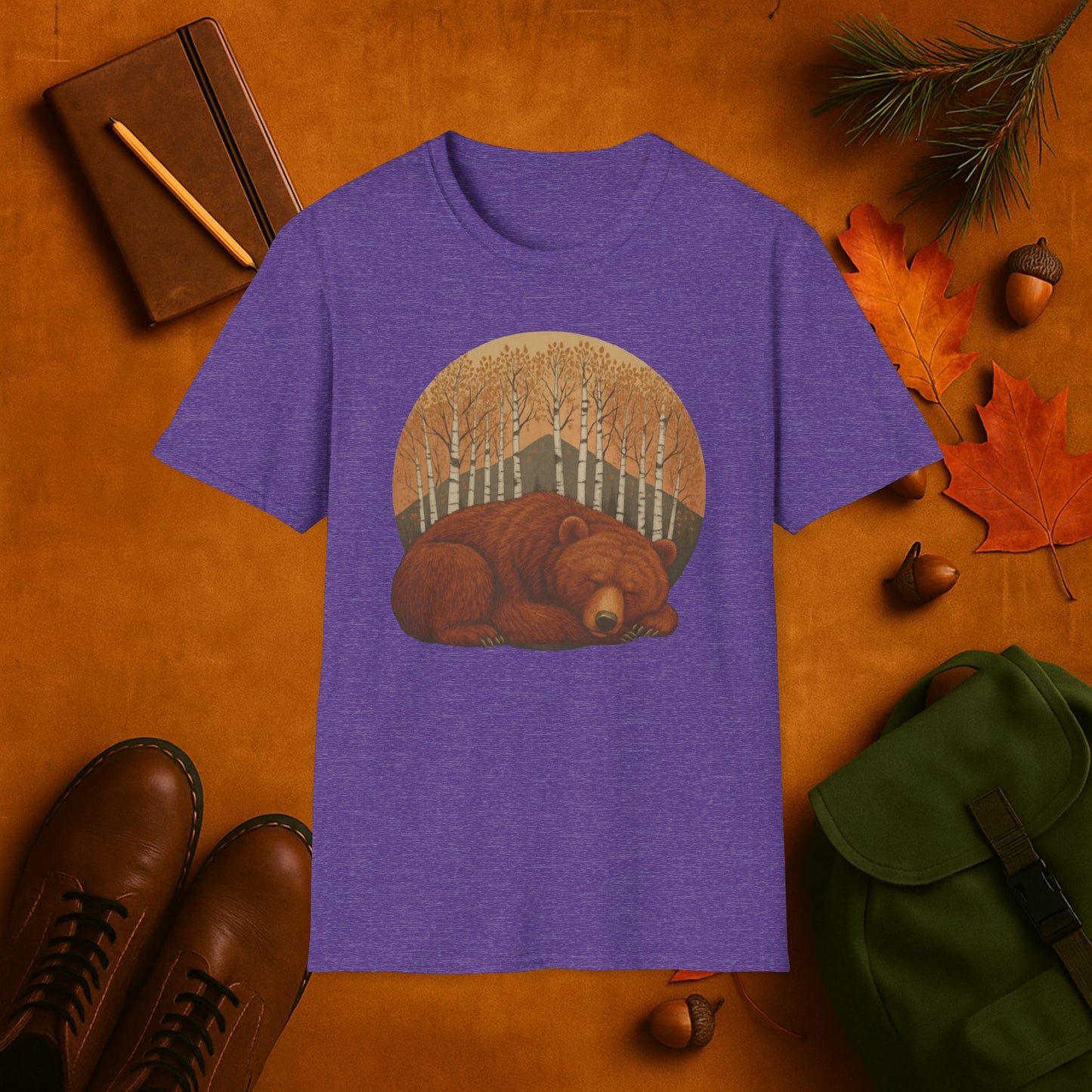 Sleepy Grizzly Bear Fall Aspens T-Shirt