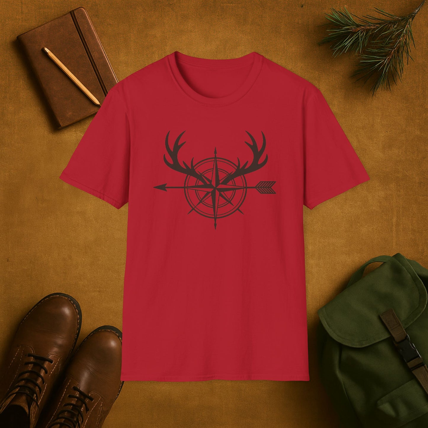 Antler Arrow Compass Hunting T-Shirt