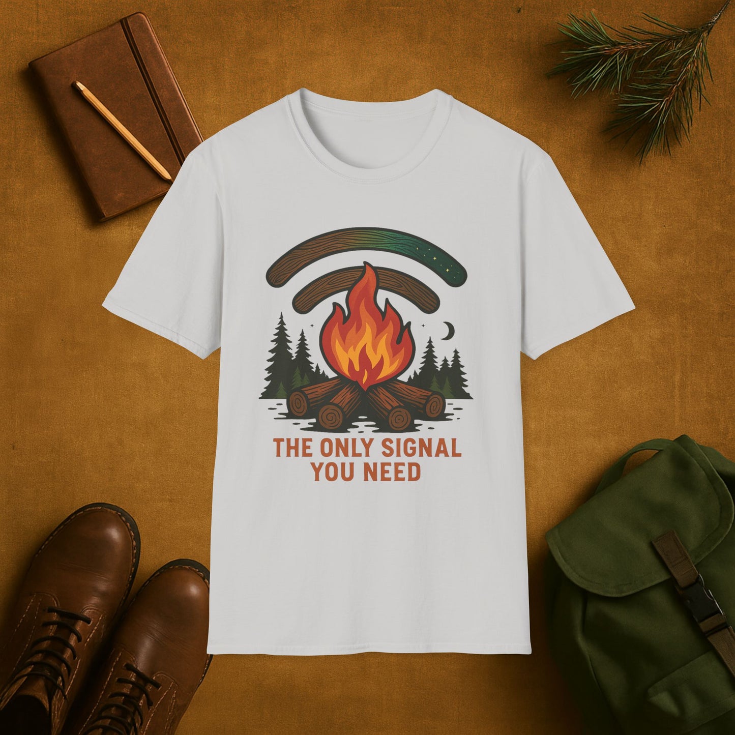 The Only Signal You Need Campfire Camping T-Shirt