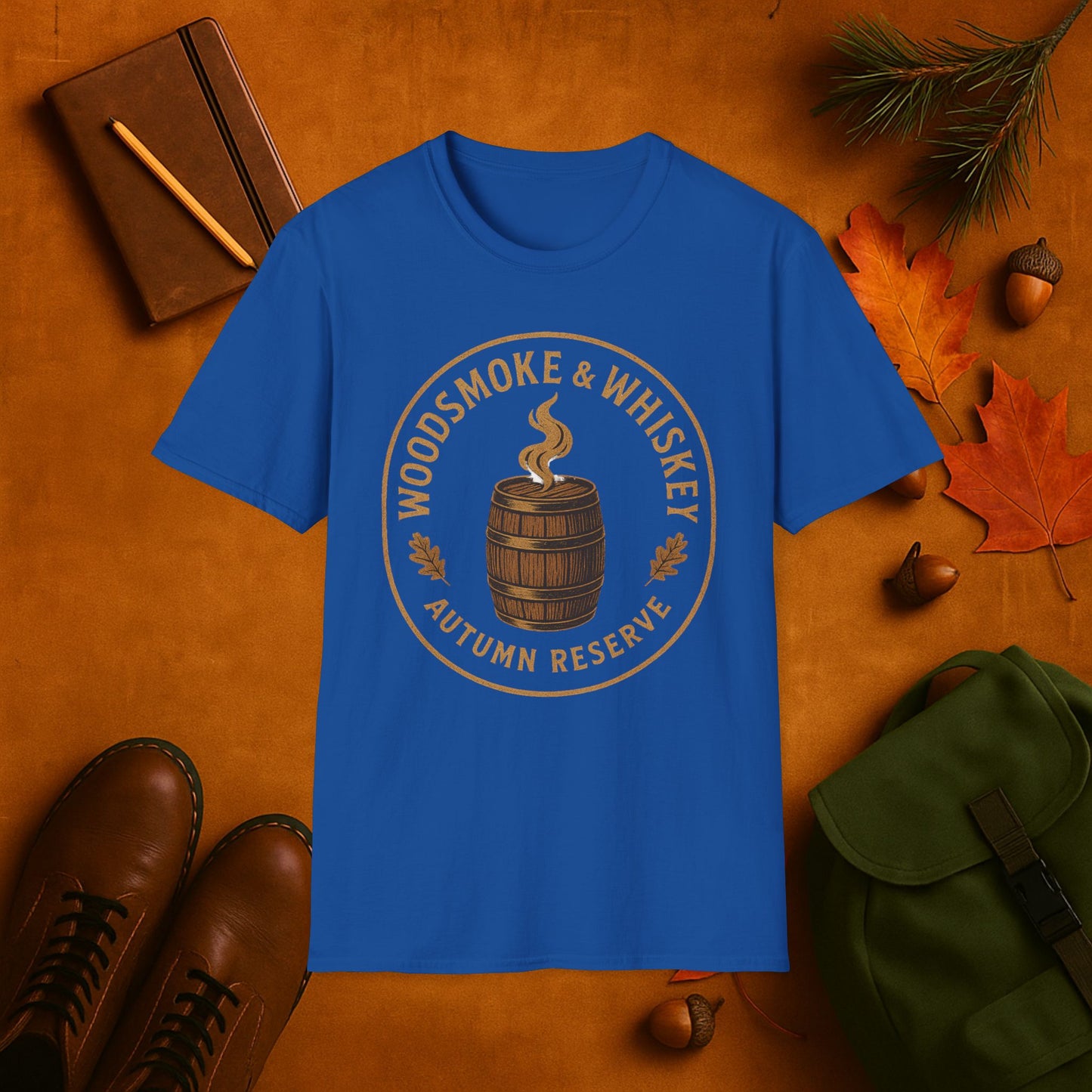 Woodsmoke & Whiskey Autumn Reserve Label T-Shirt