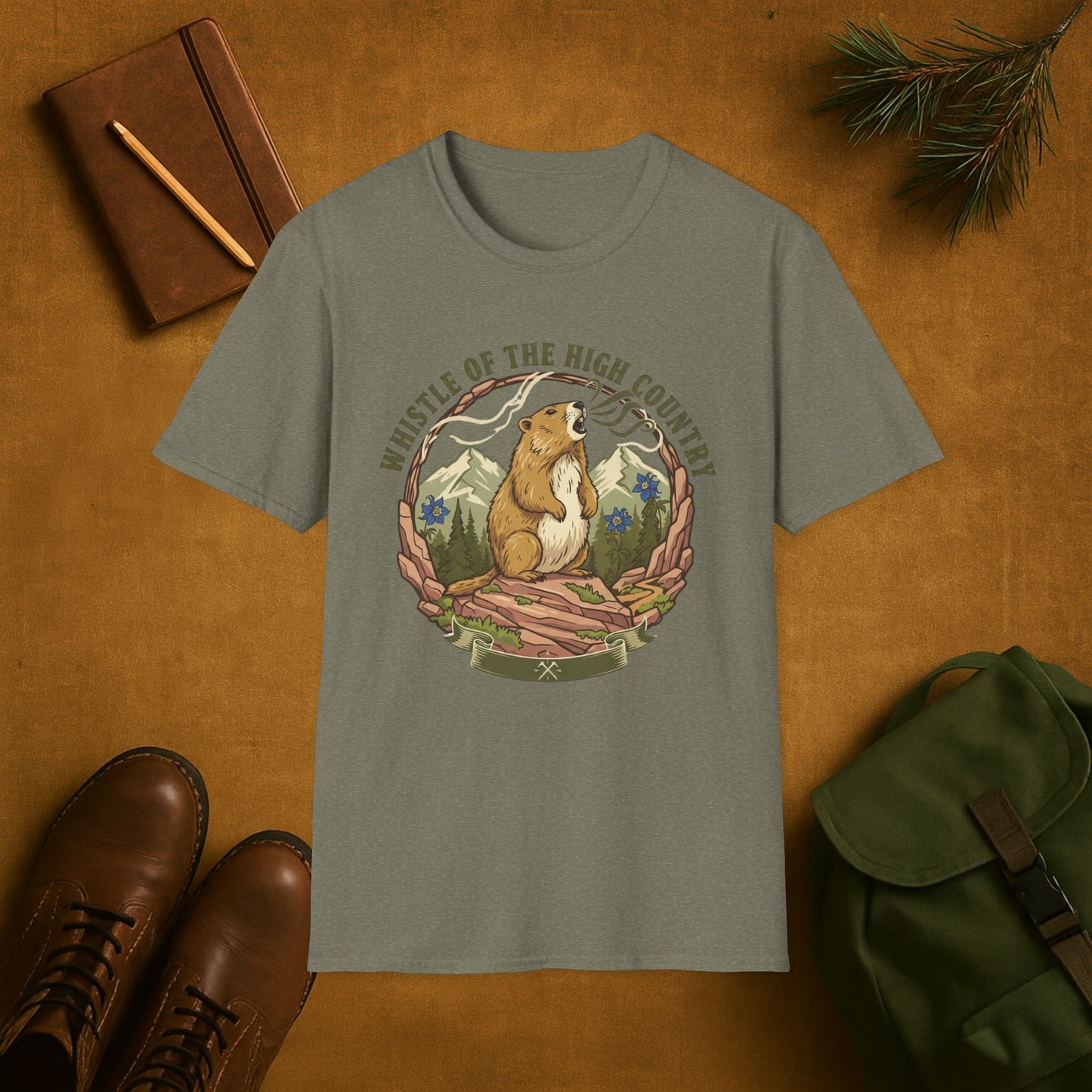 Whistle of the High Country- Yellow Bellied Marmot T-Shirt