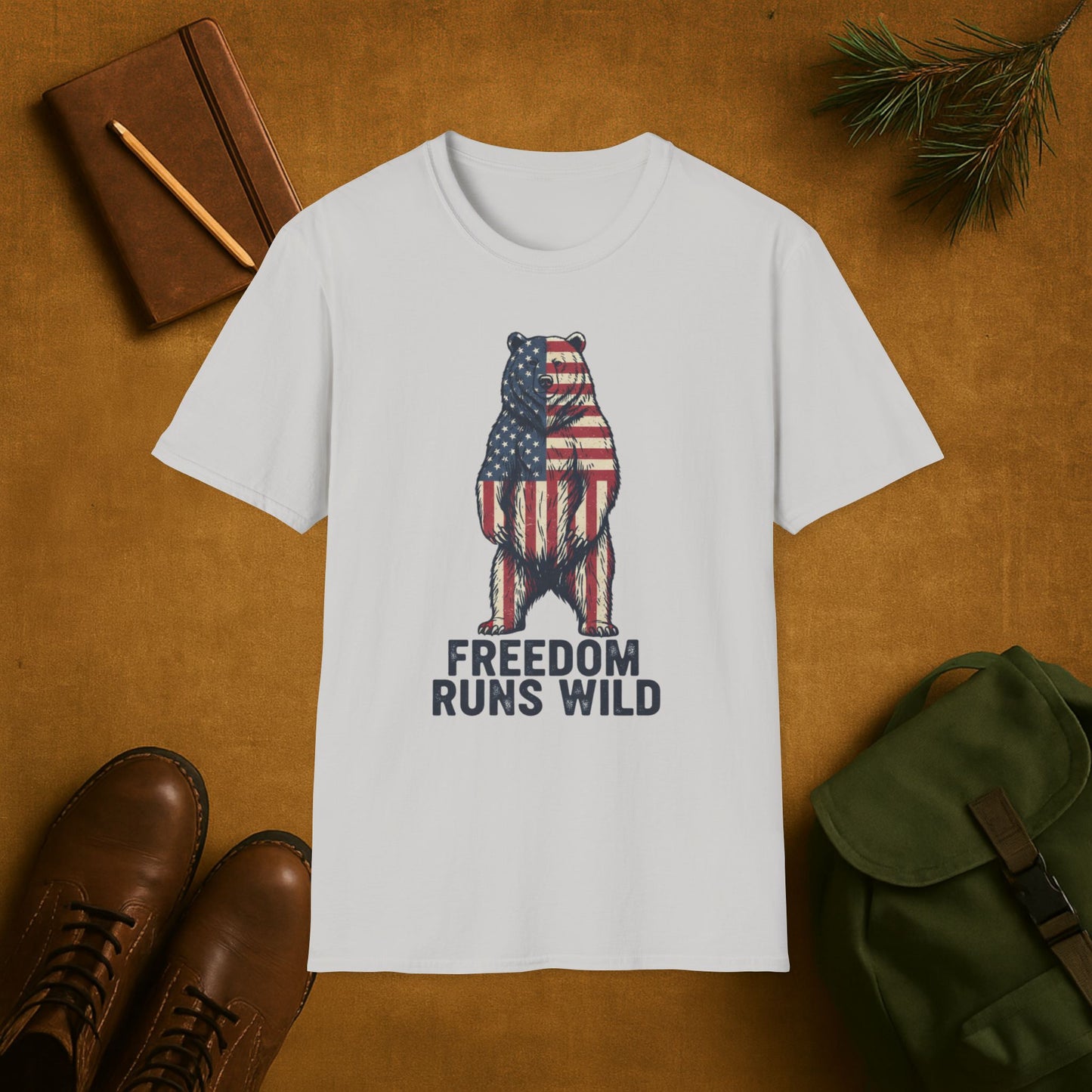 Patriotic Bear Freedom Runs Wild T-Shirt