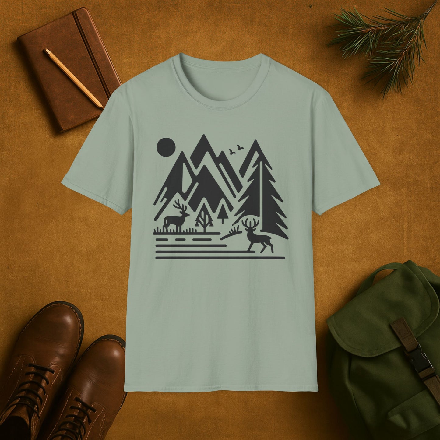 Minimal Mountain Deer T-Shirt